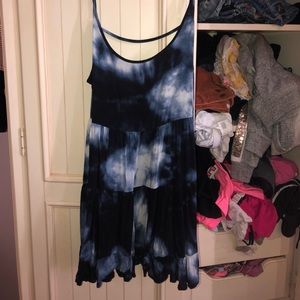blue tie dye dress